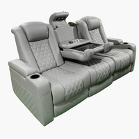 Home Theater Seating Designed for Cinema Luxury, Premium Leather, Motorized Recliners, Storage Console